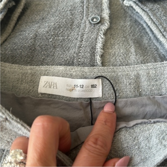 Zara Light Gray Textured Jacket and skirt set - Picture 3 of 3